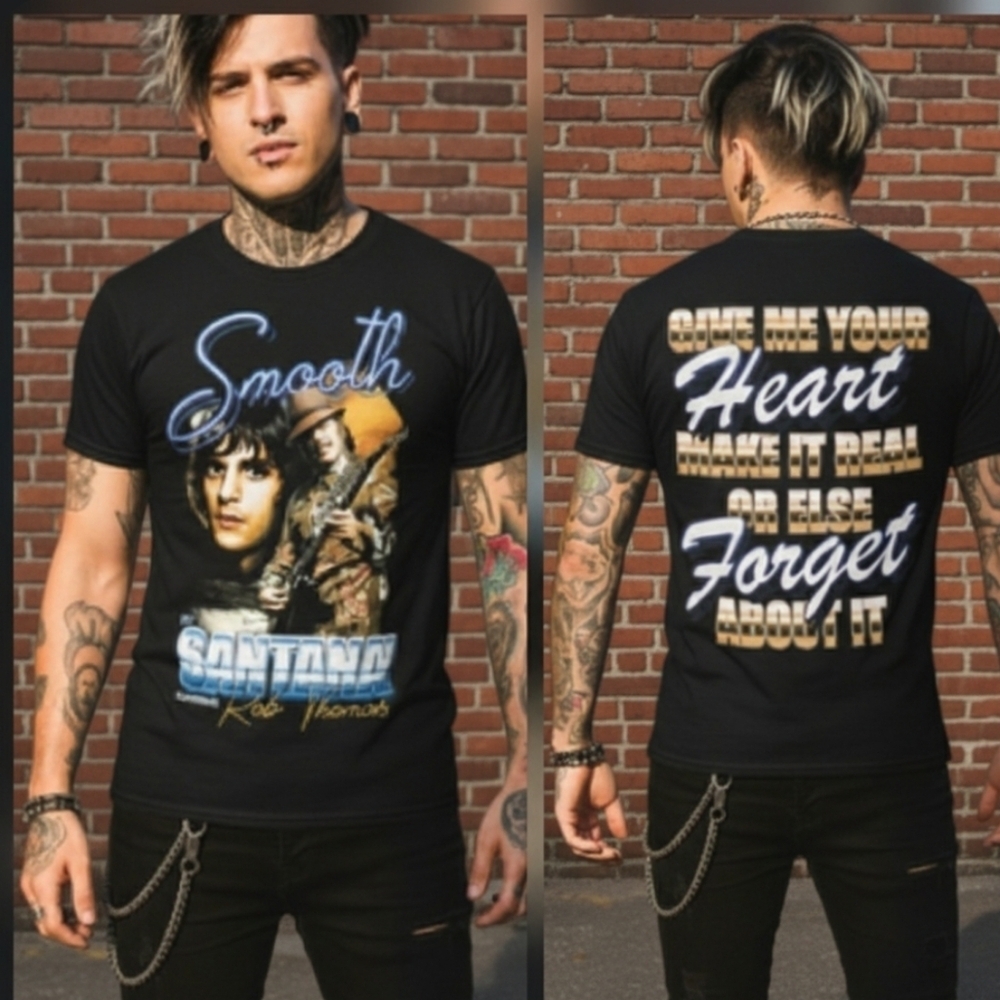 Carlos Santana & Rob Thomas SMOOTH Supernatural Album Short Sleeve TShirt Size S